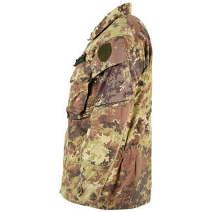 Camisa de Uniforme Cortavientos de Camuflaje de Algodón Italiano con Bolsillos en el Pecho y Tirantes en los Hombros, Manga Larga, Ropa para Exteriores - Product Image 4