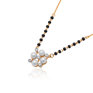 Mangalsutra en diamant naturel de 0,07 ct, certifié IGI, pureté VS-SI, taille brillant rond H-I, provenant de l'exploitation terrestre, bijou traditionnel en or - Product Image 3