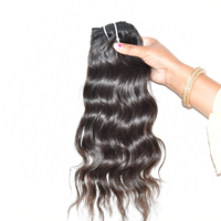 Ekstensi rambut murah, rambut asli India Remy, gelombang dalam, model hitam, sambungan ganda, kutikula sejajar, kualitas premium.