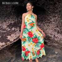 Robe d'été 2025 tendance : élégante tenue de plage tropicale en rayonne pour femme, haute qualité, style Bc Bali sans manches, îles d'Asie-Pacifique