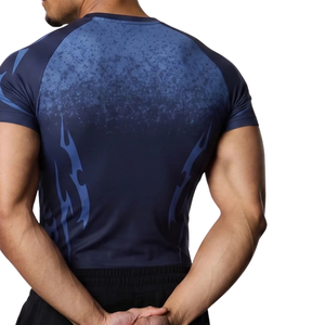 Camiseta de Compresión Gris Personalizada para Hombre, Manga Larga, Cuello Redondo, Ajustada, para Gimnasio, Entrenamiento, Deporte, Ropa Deportiva, Capa Base - Product Image 6