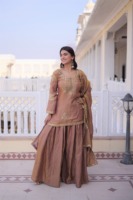 Baju Salwar Kameez Tradisional India Bahan Georgette Bordir Payet Siap Pakai untuk Pesta Pernikahan Pakaian Wanita Mewah
