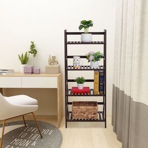 Multifunctional 4-Tier Ladder <b>Shelf</b> Bamboo Storage Bookcase with Plant <b>Stand</b> Flower Pot Holder Display Rac - Product Image 5
