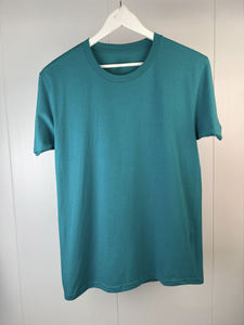 T-shirt en coton uni pour homme, tissu doux et confortable, manches courtes, col rond, vêtement décontracté pour impression en gros - Product Image 5