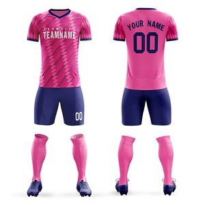 Conjunto de Camiseta de Fútbol Personalizada para Hombre, Negra con Rayas Rojas, Cuello en V, Manga Corta, Absorbe la Humedad, Ajuste Atlético, Impresión Sublimada - Product Image 2