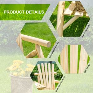 Sedia Adirondack a 2 Posti con Tavolino Centrale, Sdraio in Legno Naturale per Giardini e Luoghi Sportivi all'Aperto - Product Image 4