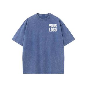 เสื้อยืดโอเวอร์ไซส์ทรงใหญ่พิเศษ ผ้าคอตตอนฟอกสีทรงบ็อกซี่ ผลิตตามสั่ง OEM - Product Image 5