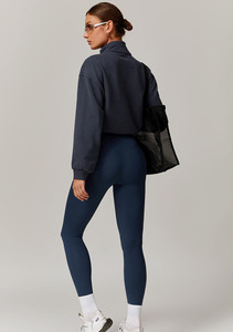Sudadera Oversize Corta con Media Cremallera y Cuello Redondo, Color Liso, Manga Regular, Forro Polar, Unisex, Invierno, Ecológica, Secado Rápido 2026 - Product Image 6
