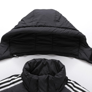 <b>Mens</b> Long <b>White</b> 80% Camel Down Slim Puffer Coat Black Stripe Details Winter <b>Jacket</b> Covered Button - Product Image 5