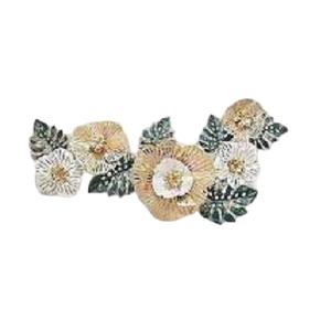 Décoration murale en métal finition or multicolore avec motif de feuilles de fleurs, pour salon, maison, Ramadan, anniversaire, art moderne - Product Image 1