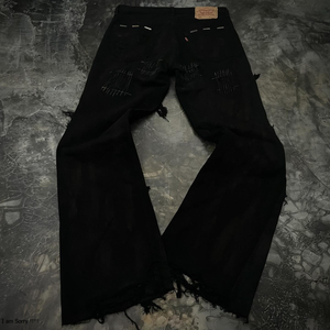 Pantalones Vaqueros de Mezclilla Desgastados con Estilo de Primera Calidad, Diseño Premium Personalizado, Pantalones Acampanados 100% Algodón Transpirable para Hombre - Product Image 6