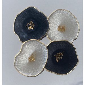 Posavasos de Resina Contemporáneos, Ovalados y Redondos, Juegos de Servicio de Bebidas Decorativos para Mesa - Product Image 2