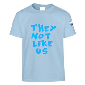 T-shirt bleu clair à manches courtes et col rond avec imprimé graphique bleu, vêtement décontracté pour tous les jours, streetwear confortable - Product Image 1