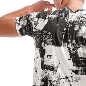เสื้อยืดผู้ชายผ้าฝ้าย 100% สำหรับฤดูร้อน คุณภาพสูง คอสูง ปักโลโก้ตามสั่ง พิมพ์ลาย ทรงปกติ สตรีทแวร์ สีพื้น เป็นมิตรกับสิ่งแวดล้อม - Product Image 6