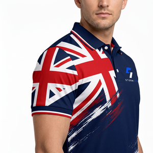 Polo en polyester à séchage rapide personnalisé, impression par sublimation, polo sportif pour homme, coupe classique. - Product Image 4