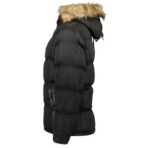 Red Hooded Puffer Jacket <b>Men</b> Streetwear Windproof Zipper Closure Skull Print Winter <b>Coat</b> Polyester Wadding Thick Fit - Product Image 3