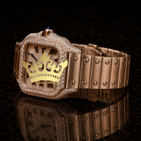 Reloj de Lujo para Hombre, Edición Limitada, con Movimiento de Cuarzo Clásico, Diamantes Moissanite VVS, Acero Inoxidable