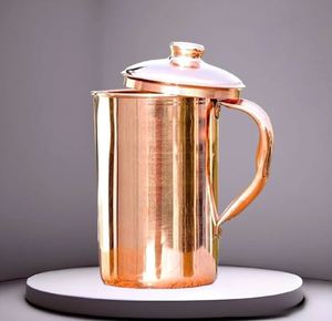 Ensemble de carafes en cuivre pour une culture artistique raffinée de la table, service d'eau en métal avec verres, durable et réutilisable pour le service de table. - Product Image 5