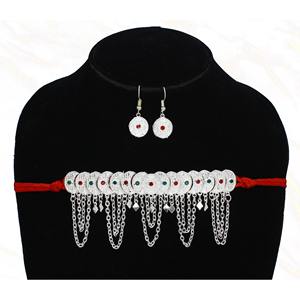 Martasha Designer Islamique Ramadan Spécial Argenté EAU Bijoux Spécial Dubaï Bijoux Collier Boucle D'oreille Ensemble Bijoux Arabes - Product Image 2