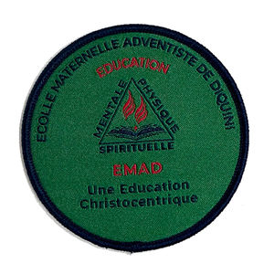 Écussons tissés personnalisés pour écoles, logos et emblèmes, motifs floraux et alphabétiques, badges en tissu écologiques à coudre - Product Image 1