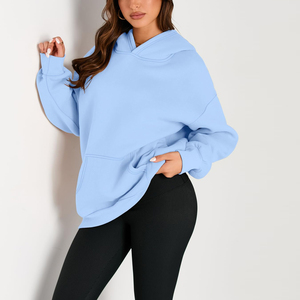 Pull en molleton de coton personnalisé avec logo, sweat à capuche épais pour femme, fabricant pakistanais, sweat à capuche d'hiver grande taille pour femme - Product Image 1