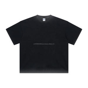 Logotipo personalizado patrón Boxy Sun Faded camiseta 260Gsm 100% algodón HeavyWight Camiseta de gran tamaño personalizado Vintage en blanco camisetas de los hombres - Product Image 4