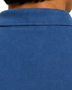 Polo homme bleu à manches courtes en coton piqué, motif jacquard décontracté, col rabattu, personnalisable, classique, été - Product Image 5