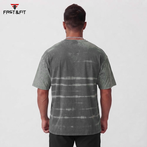 T-shirts pour hommes de haute qualité, style streetwear, col rond, effet délavé, vente en gros, prix bas, t-shirt délavé pour hommes - Product Image 5
