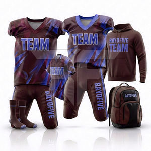 Conjunto de uniforme de fútbol americano completo, kit de equipo de malla, unisex, para adultos, manga corta, uniformes de fútbol americano reversibles para jóvenes - Product Image 2