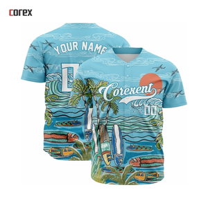 Maillot de baseball rose Corex imprimé intégral pour homme – Vêtement de sport respirant en polyester à manches courtes, coupe classique, imprimé numériquement - Product Image 6