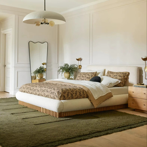 Tapis en laine unie noué à la main taille 8x10 tapis orange et bleu noué à la main pour la décoration intérieure tapis abstrait au salon - Product Image 1