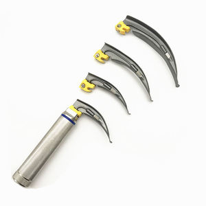 Laryngoscope vétérinaire de qualité supérieure avec éclairage LED, lames en acier inoxydable, manche à usage unique, fibre optique manuelle - Product Image 1