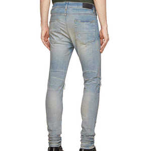 Jeans en denim délavé pour homme de haute qualité, coupe droite, légers, respirants et à séchage rapide - Product Image 4