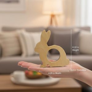 Anneaux de serviette personnalisés en bois de tilleul massif avec nom sur mesure, style rustique campagnard, pour mariage, printemps, écologique - Product Image 3