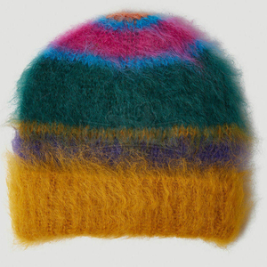 Solid color knit beanie 100% acrylic <b>winter</b> <b>cap</b> Cuffed beanie hat yellow Mustard color casual hat - Product Image 1