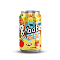 Mevrouw Hong Groothandel Popping Boba Fruitthee Drankje Volledig Natuurlijk Groente- en Fruitconcentraat Perzik Mango Appel Smaken 320ml