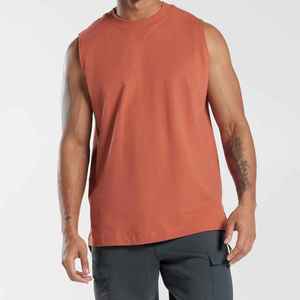 Men's Casual Gym Tank Top for Streetwear Quick Dry Breathable 100% Cotton High Quality Knit Weave - Product Image 3