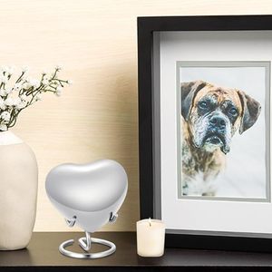 Heritage <b>Aluminum</b> Heart Keepsake Funeral Cremation Urn Memorial Ash <b>Container</b> Featuring Stylish Elegant Texture - Product Image 6