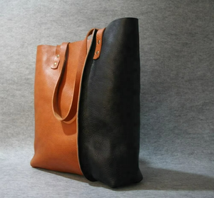 Sac fourre-tout en cuir grande capacité, tendance simple, texture unie, motif uni - Product Image 4