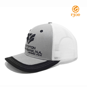 Full Customized 6 Panel Trucker <b>Hat</b> Embroidered Logo Mesh Back Curved Brim Cap for Casual Daily Wear - Product Image 1