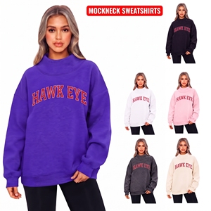 <b>Women</b> Turtle Neck Hoodie Sweatshirt Oversized Mock Neck Sweatshirt Sweatshirts Cotton Plain <b>Pullover</b> Tops - Product Image 1