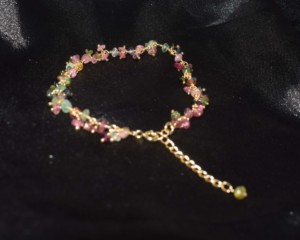 Pulsera de Turmalina Multicolor Natural con Cadena Chapada en Oro de 18K, Estilo Bohemia, para Uso Diario, Unisex, Regalo de Aniversario, Joyería - Product Image 3