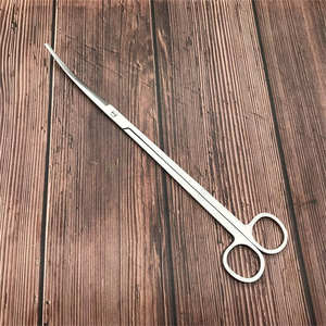 Ciseaux chirurgicaux longs et courbés en acier inoxydable, manche annulaire, instrument réutilisable - Product Image 3