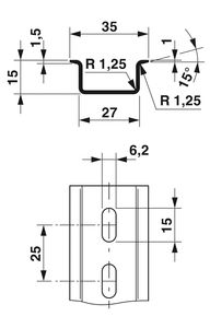 Bloque de Terminales Cerámico NS 35/15 PERF 2000MM - Conexión por Perno Perforado para Riel DIN, 21-30 AWG, 50A Máx. Continuo - Product Image 6