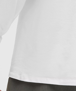 T-shirt à manches longues surdimensionné, col rond, coupe classique, décontracté, pour homme, 100% coton respirant - Product Image 5