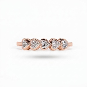 แหวนเพชร IGI Certified Lab Diamond ทองคำขาว 18K 0.45 กะรัต สี E ความสะอาด VS1 ทรงหัวใจแบบ Bezel แหวนครึ่งวงนิรันดร์ แหวนแต่งงาน เครื่องประดับชั้นดี - Product Image 1