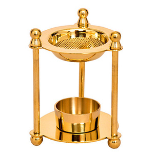 Support triangulaire en laiton pour brûleur d'encens |   Porte-charbon de bois pour église – DOUBLE VEE EXPORTS - Product Image 1