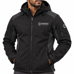 Veste matelassée à capuche unisexe en denim respirant et à séchage rapide, 100 % coton, brodée, isolée, pour l'hiver, mode outdoor - Product Image 5