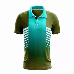 Custom <b>Cricket</b> Uniform Set Green Teal Polo <b>Shirt</b> Track Pants Breathable Quick Dry Training Kit OEM Service - Product Image 3