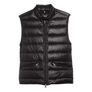 <b>Men's</b> <b>Black</b> Stand Collar Padded <b>Vest</b> With Zipper Closure Windproof Casual Winter Outerwear - Product Image 1